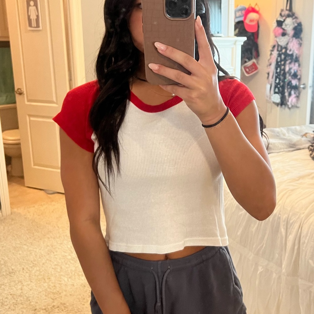 Forever 21 Baseball Crop Top Tee